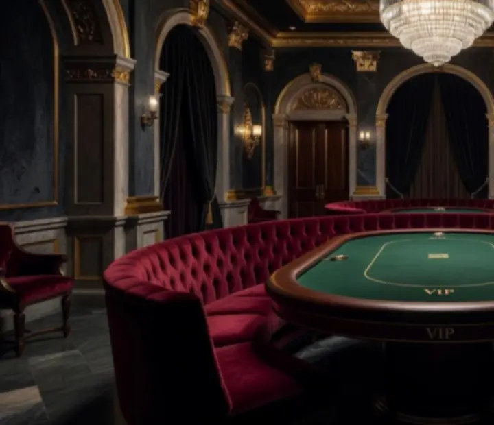 VIP privátní pokerová zóna v LocalFocus24 s odděleným salonek a tlumeným osvětlením